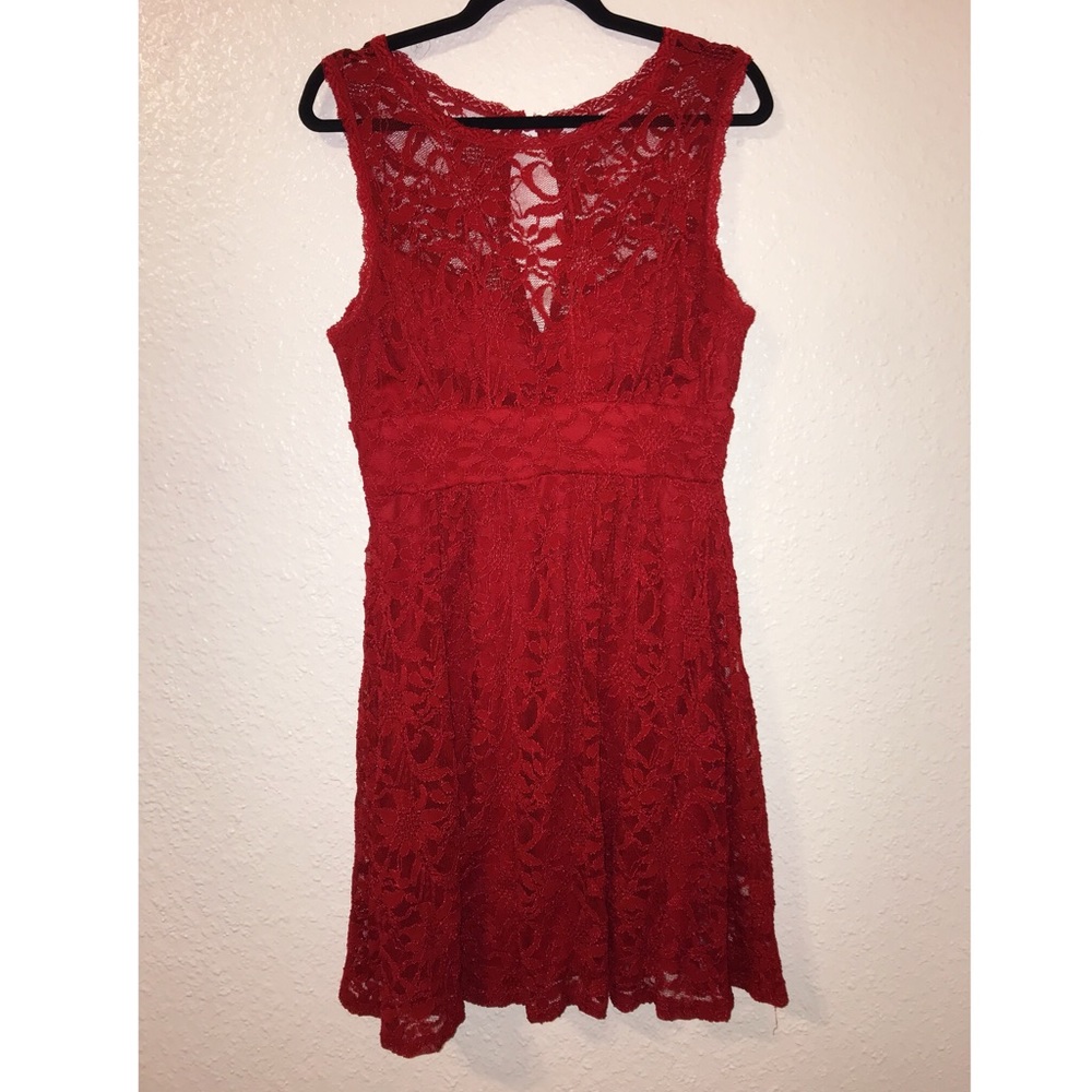 DRESS BARN RED LACE DRESS